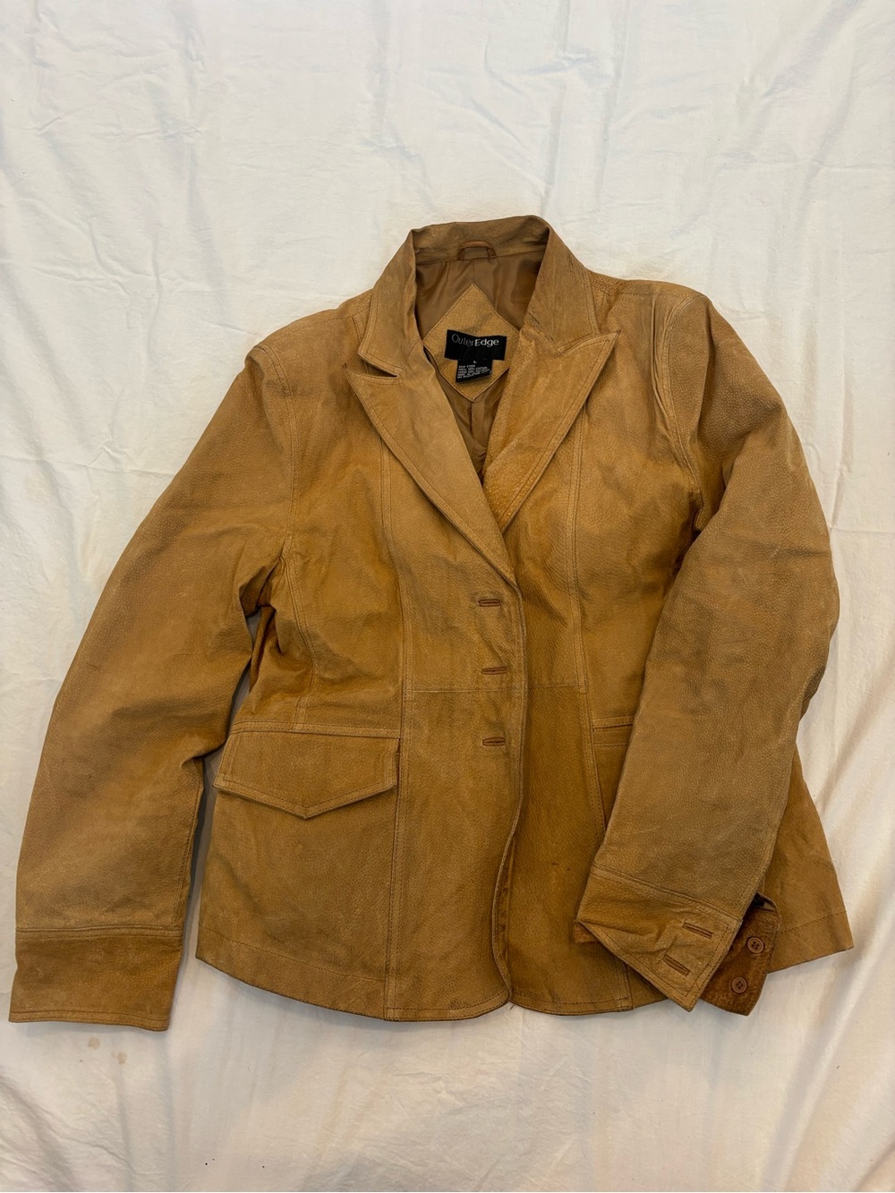 vintage OuterEdge tan suede blazer